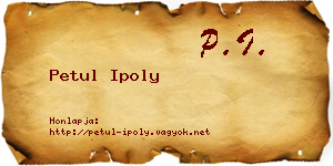 Petul Ipoly névjegykártya